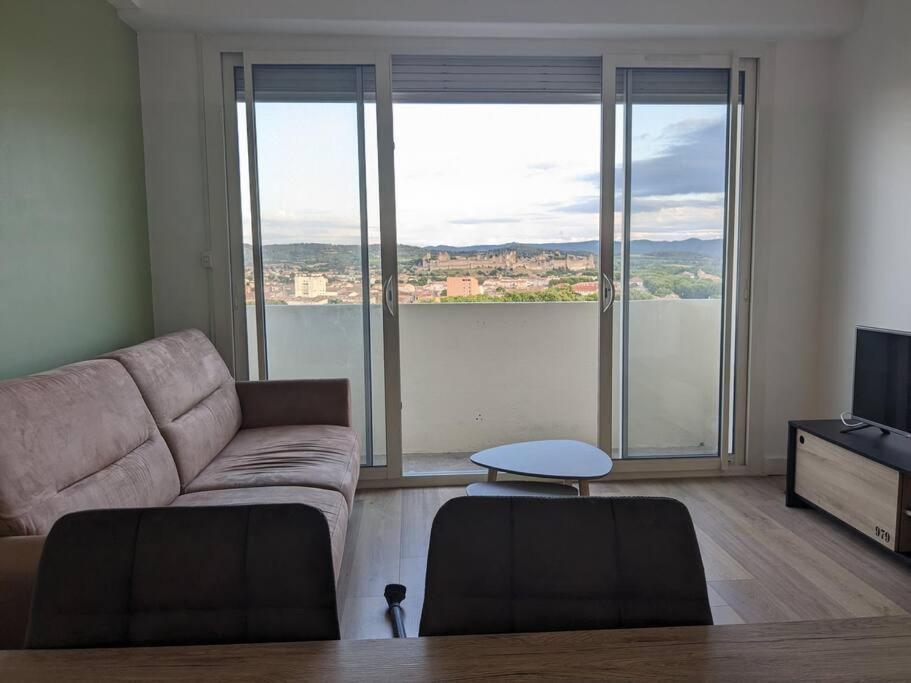 Appartment - Vue Imprenable Sur La Cite Medievale - Parking Gratuit - Climatise Carcassonne Eksteriør billede